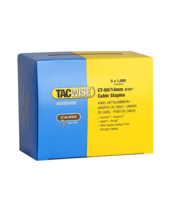 Tacwise Type CT-60/14mm Galvanised Divergent Point Cable Staples, Pack of 5000 - Code 0356