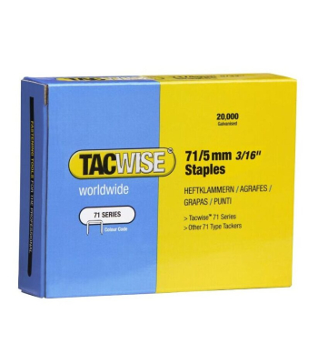 Tacwise Type 71/5mm Galvanised Staples, Box of 20,000 - Code 0366