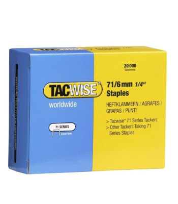 Tacwise Type 71/6mm Galvanised Staples, Box of 20,000 - Code 0367