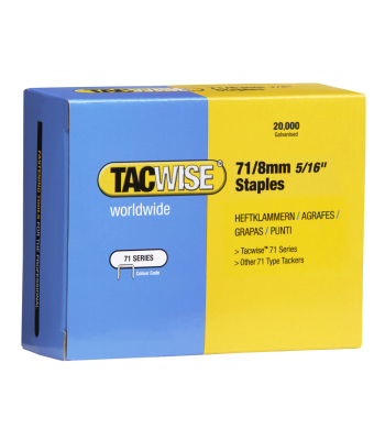 Tacwise Type 71/8mm Galvanised Staples, Box of 20,000 - Code 0368