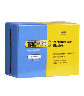 Tacwise Type 71/10mm Galvanised Staples, Box of 20,000 - Code 0369