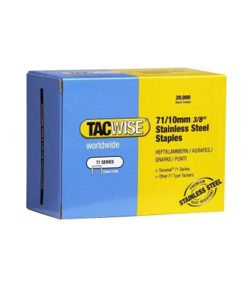 Tacwise Type 71/10mm Stainless Steel Staples, Box of 20,000 - Code 0375