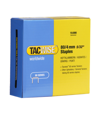 Tacwise Type 80/4mm Galvanised Staples, Box of 10,000 - Code 0380