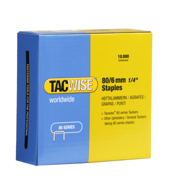 Tacwise Type 80/6mm Galvanised Staples, Box of 10,000 - Code 0381