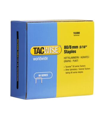 Tacwise Type 80/8mm Galvanised Staples, Box of 10,000 - Code 0382