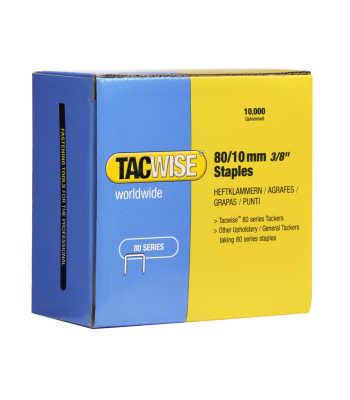 Tacwise Type 80/10mm Galvanised Staples, Box of 10,000 - Code 0383