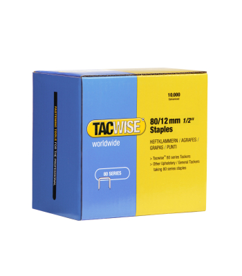 Tacwise Type 80/12mm Galvanised Staples, Box of 10,000 - Code 0384