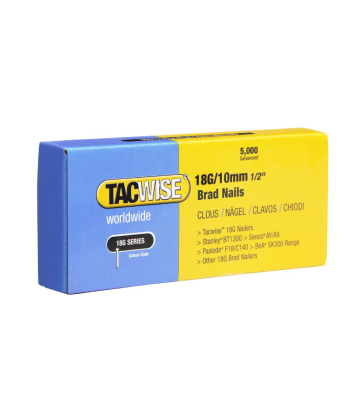 Tacwise Type 18G/10mm Galvanised Brad Nails, Pack of 5000 - Code 0392