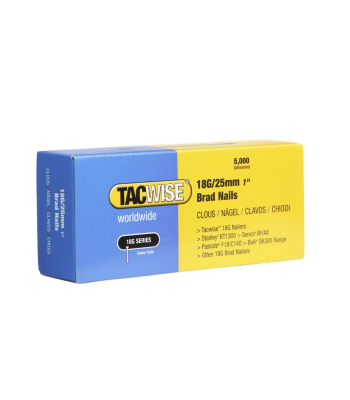 Tacwise Type 18G/25mm Galvanised Brad Nails, Pack of 5000 - Code 0396