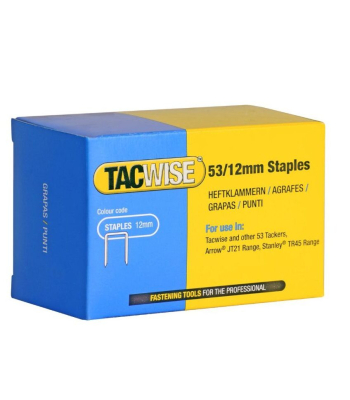 Tacwise Type 53/12mm Galvanised Staples, Box of 5000 - Code 0450