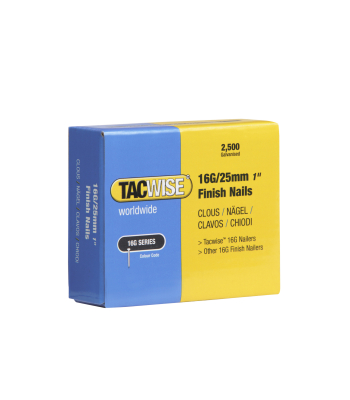 Tacwise Type 16G/25mm Galvanised Finish Nails, Pack of 2500 - Code 0666