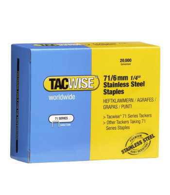 Tacwise Type 71/6mm Stainless Steel Staples, Box of 20,000 - Code 1014