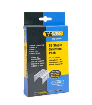 Tacwise Type 53 Staple Selection Pack, 6mm/8mm/10mm, Pack of 6000 - Code 1095