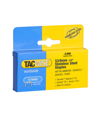 Tacwise Type 53/6mm Stainless Steel Staples, Box of 2000 - Code 1268