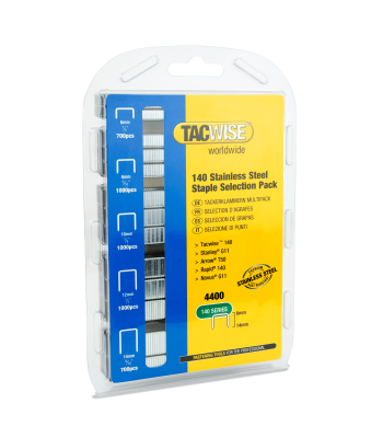 Tacwise Type 140/6-14mm Stainless Steel Staple Selection Pack, Pack of 4400 - Code 1341