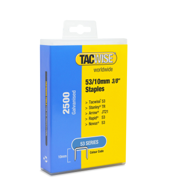 Tacwise Type 53/10mm Heavy Duty Galvanised Staples, Pack of 2500 - Code 1478