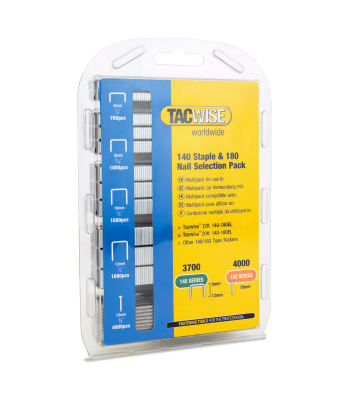 Tacwise Type 140/6-12mm Galvanised Staples & Type 18G/10mm Galvanised Nails, Pack of 7700 - Code 1627