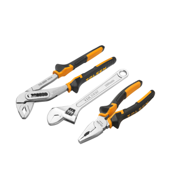 Tolsen Tool Set 3pc (180mm Comb Plier,250mm Pump Plier,200mm Adju Wren 