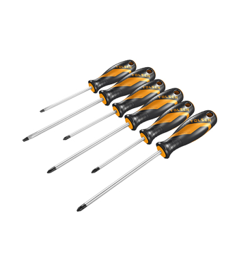 Tolsen Screwdriver Set 6 pc(5.5x100,6.5x150,Ph1x100, Ph2x150,Pz1x100,Pz2x150)