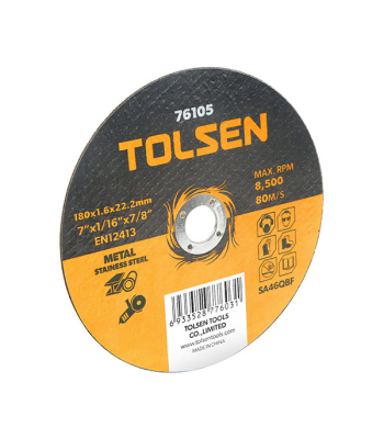 Tolsen Flat Cutting-Off Wheel (Metal & Stainless Steel) 115mmx1.2x22mm