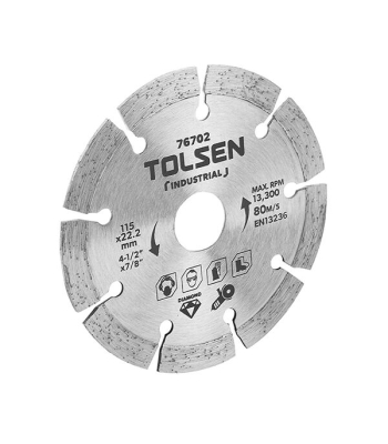 Tolsen Diamond Blade Seg (Industrial)  115 x 22.2mm / 4-1/2 inch  x 7/8 inch 