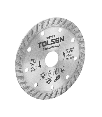 Tolsen Diamond Blade Turbo (Industrial) 115 x 22.2(20)mm / 4-1/2 inch  x 7/8 inch 