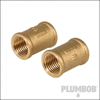 Plumbob Brass Socket - 1/4 inch  (Female) x 1/4 inch  (Female) 2pk - Code 634317