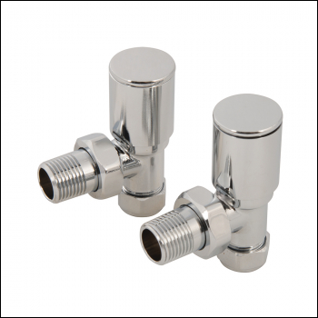 Plumbob Angled Heated Towel Radiator Valves 2pk - 15mm - Code 784115