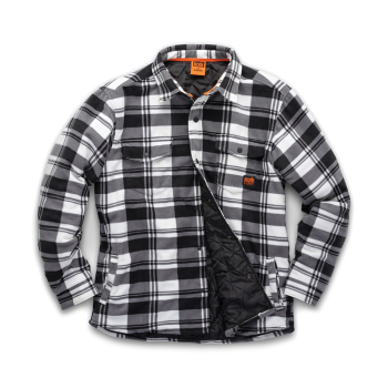 Scruffs Worker Padded Checked Shirt Black/White - XL - Code T55356