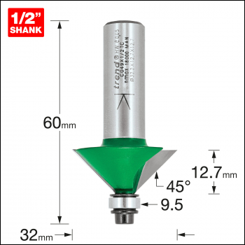 Trend Self Guided Chamfer Angle=45 Degrees X 12.7mm Cut - Code C049X1/2TC