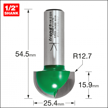 Trend Radius 12.7mm Radius X 25.4mm Diameter - Code C058X1/2TC