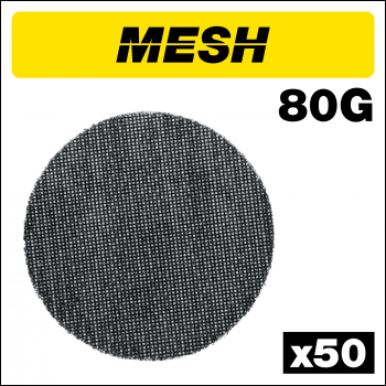 Trend Mesh Random Orbital Sanding Disc 50pc 125mm 80 Grit - Code AB/125/80M/B