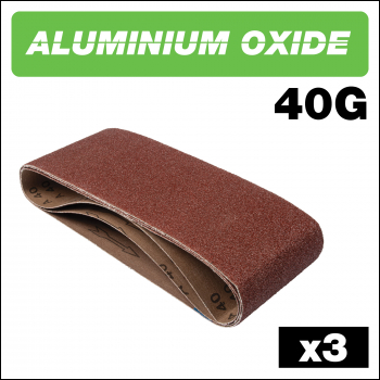 Trend Aluminium Oxide Sanding Belt 40 Grit 100mm X 610mm 3pc - Code AB/B100/40A