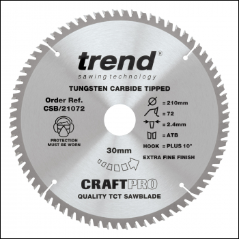 Trend Wood Circular Saw Blade 210mm X 30mm X 72t - Code CSB/21072