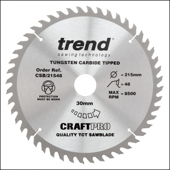 Trend Wood Circular Saw Blade 215mm X 30mm X 48t - Code CSB/21548