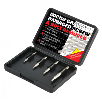 Trend Grabit Screw Extractor Set - 4 Piece Set For Removing Damaged Screws And Bolts From 3mm To 6mm Diameter - Code GRAB/ME1/SET