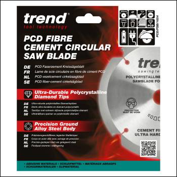 Trend Pcd Fibre Cement Circular Saw Blade 165mm X 20mm X 4t - Code PCD/FSB/1654