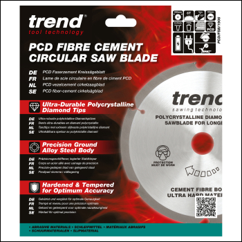 Trend Pcd Fibre Cement Circular Saw Blade 190mm X 30mm X 6t - Code PCD/FSB/1906