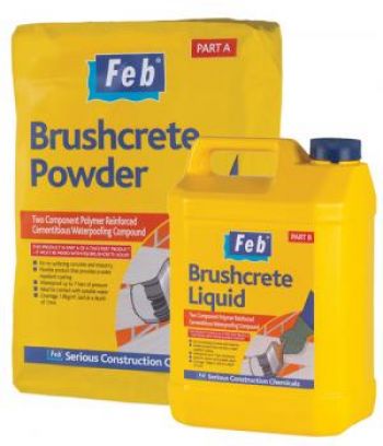 Feb Brushcrete Powder - Two Component Polymer Reinforced Cementicious Waterproofing Compound 15kg