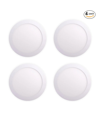 ENER-J Pack of 4 12W Recessed Round LED Downlight Mini Panel 170mm Diameter, 4000K, with Transformer, Great Heat Dissipation, No Dazzling, Not Flashing, No Warm-up Time Required - Code T126-4