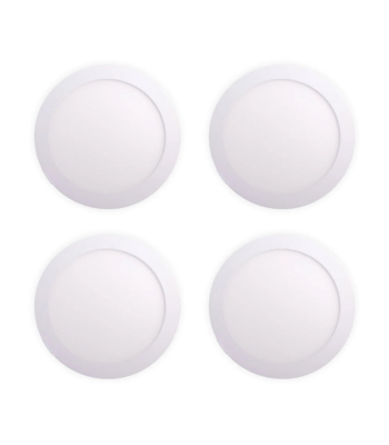 ENER-J Pack of 4 12W Recessed Round LED Downlight Mini Panel 170mm Diameter, Hole Size 160mm, 3000K - Code T127-4