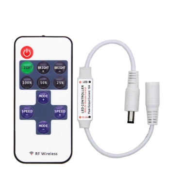 ENER-J RF Mini Dimming Controller with 11 Key Remote for Single Colour 12V/24V LED Strip Lights - Code T680