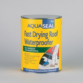 AQUASEAL FAST DRYING ROOF WATERPROOFER - Fibre Reinforced Waterproof Coating - Black - 25LTR