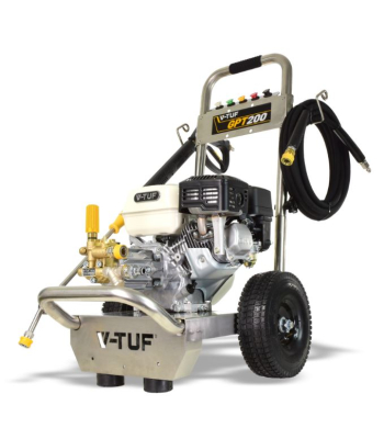 V-TUF GPT200 Industrial 6.5HP Petrol Pressure Washer with GP200 Honda Engine - 2755psi, 190Bar, 12 lpm - Stainless Steel Frame