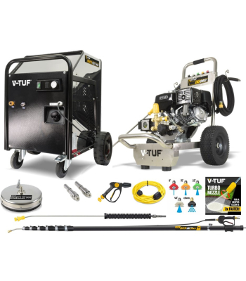 V-TUF DD080 Industrial 200Bar, 15L/min 9HP Honda Driven Petrol Pressure Washer - Property Cleaning Pro & Softwash - Code DD080-KIT5