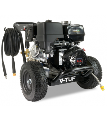 V-TUF DD130 Industrial 13HP Honda Driven Petrol Pressure Washer - 4350psi,300Bar (max) 250 Bar WP 15L/min - 21 inch  tufTURBO Stainless Patio Cleaner - Code DD130-KIT1