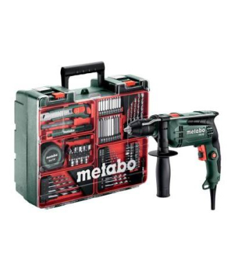 Metabo 240V Percussion Drill - 13mm Keyless Chuck - Code SBE 650 SET