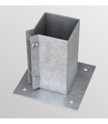 BPC Galvanised Bolt Down Post Shoe (Twin Bolt): Available in different sizes (PER 2) - Code G/PS1/100/2PK