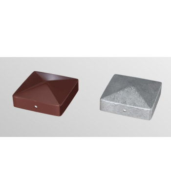 BPC Metal Post Cap PYRAMID: Available in Brown or Silver, per Box of 4 - Code BPC/PC1B/4PK