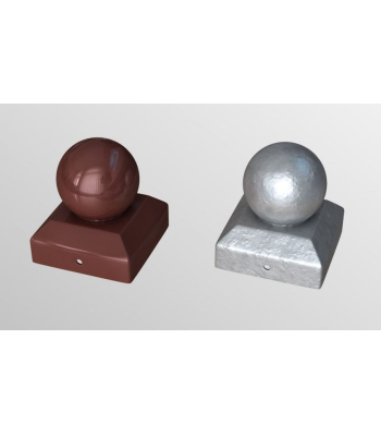 BPC Metal Post Cap Round Brown or Silver: Available in different sizes, per Box of 4 - Code BPC/PC2/2PK